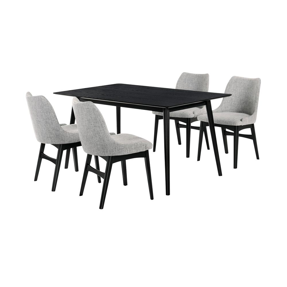Westmont and Azalea Grey and Black Wood 5 Piece Dining Set. Picture 1