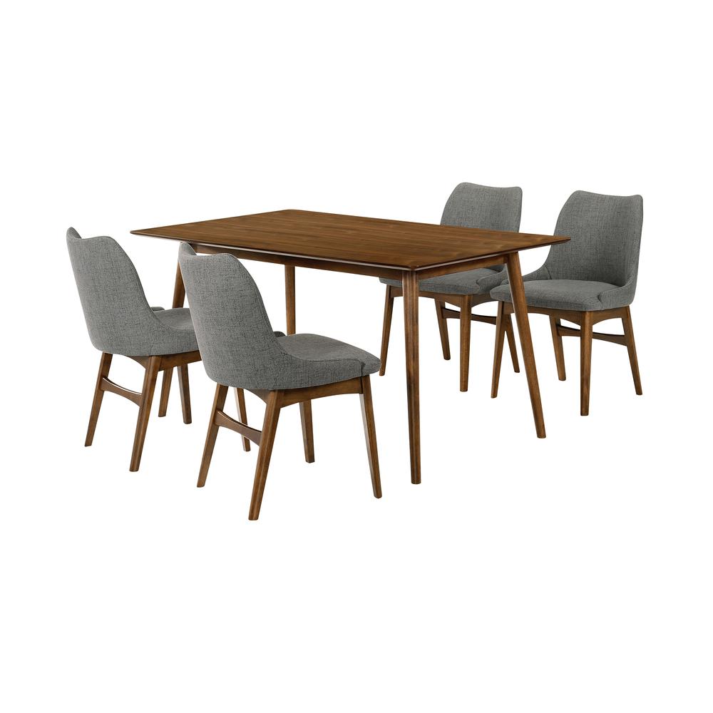 Westmont and Azalea Charcoal and Walnut 5 Piece Dining Set. Picture 1