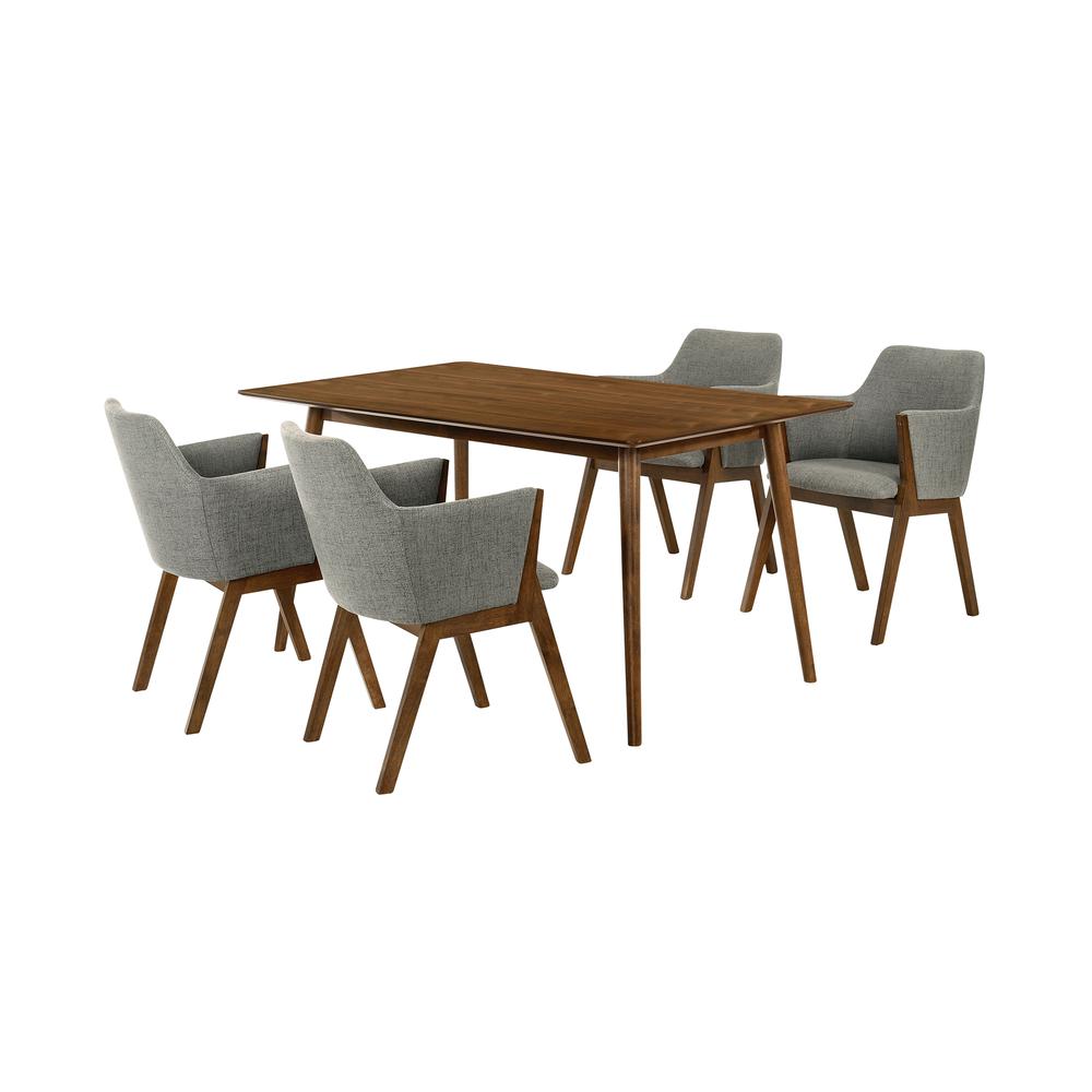 Westmont and Renzo Charcoal and Walnut 5 Piece Dining Set. Picture 1