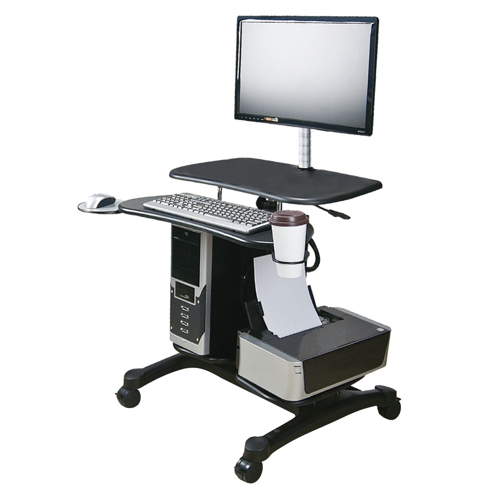 Sit/Stand Mobile PC Workstation w/Monitor Mount. Picture 4