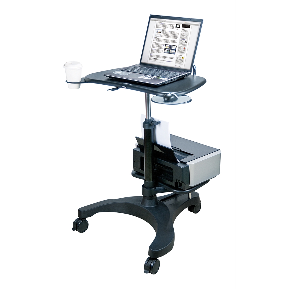 Sit/Stand Mobile Laptop Workstation w/Shelf. Picture 2