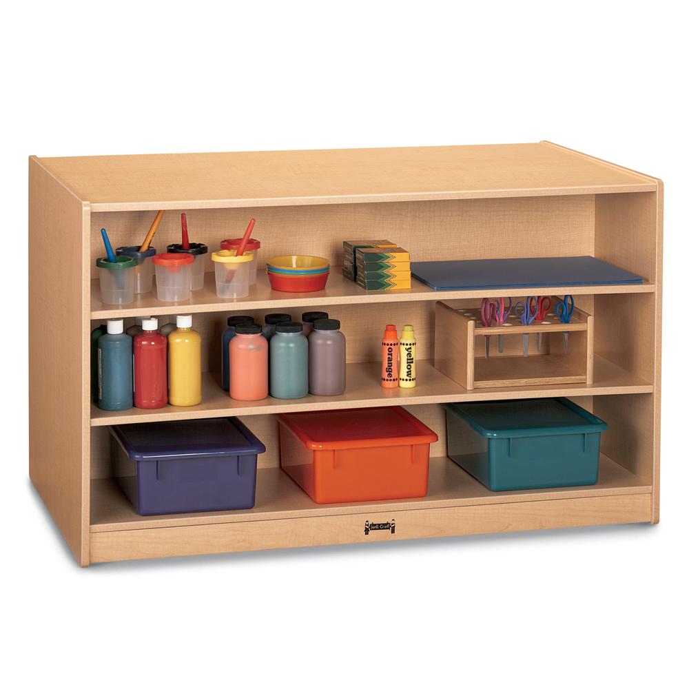 Mobile Storage Island, Clear Trays, 48w x 29d x 29-1/2h, Birch. Picture 3