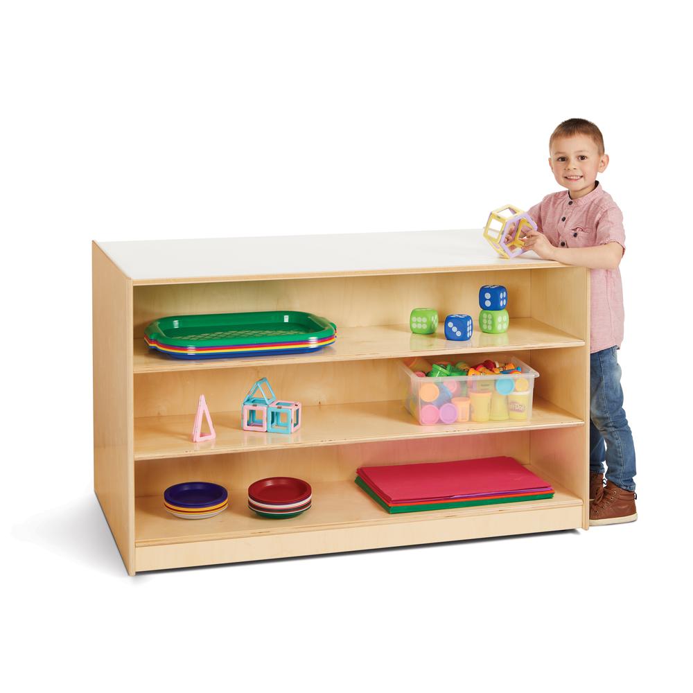Mobile Storage Island, Clear Trays, 48w x 29d x 29-1/2h, Birch. Picture 2