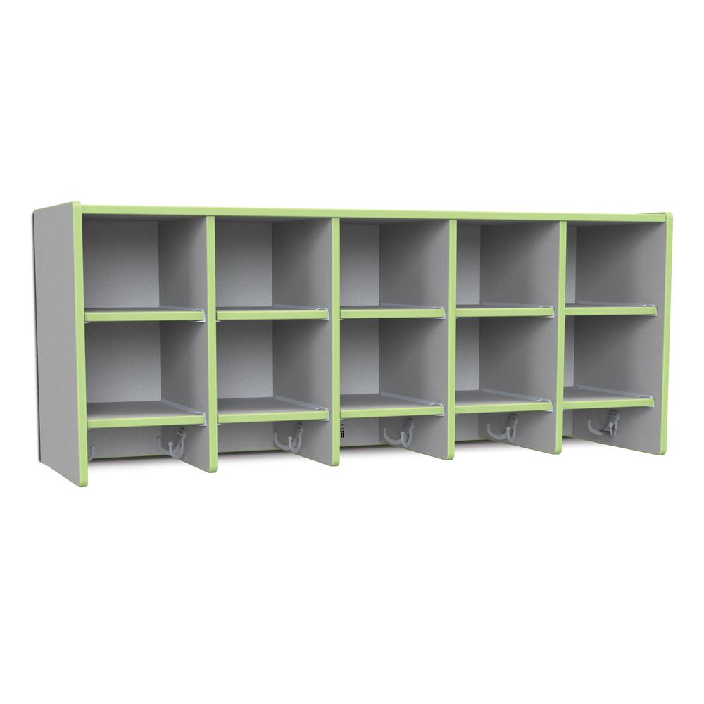 10 Section Wall Mount Coat Locker. Picture 1