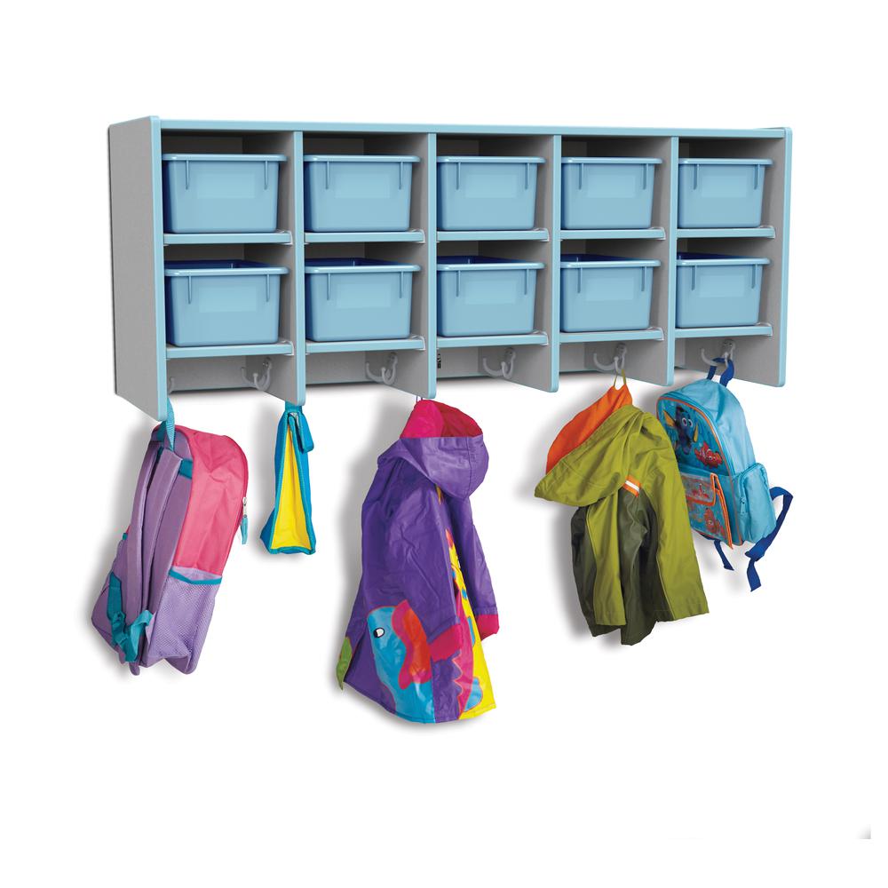 10 Section Wall Mount Coat Locker. Picture 1