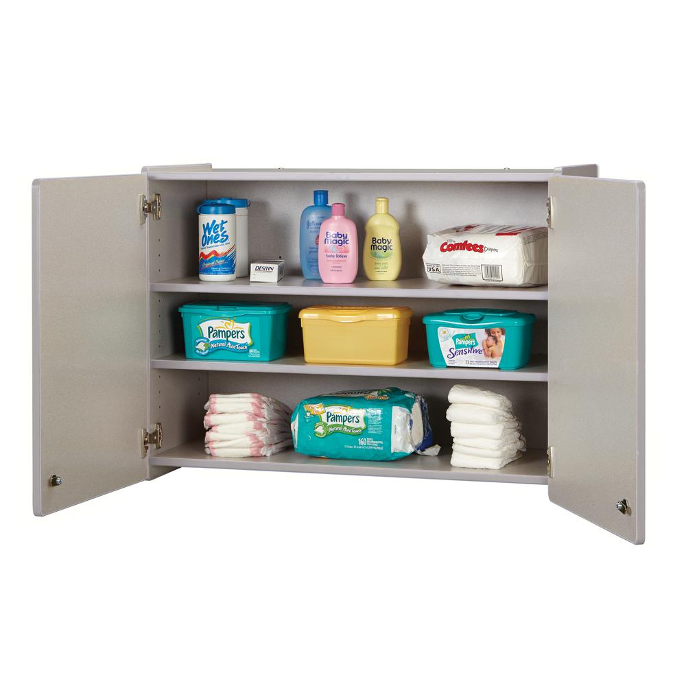Lockable Wall Cabinet  - Gray. Picture 2