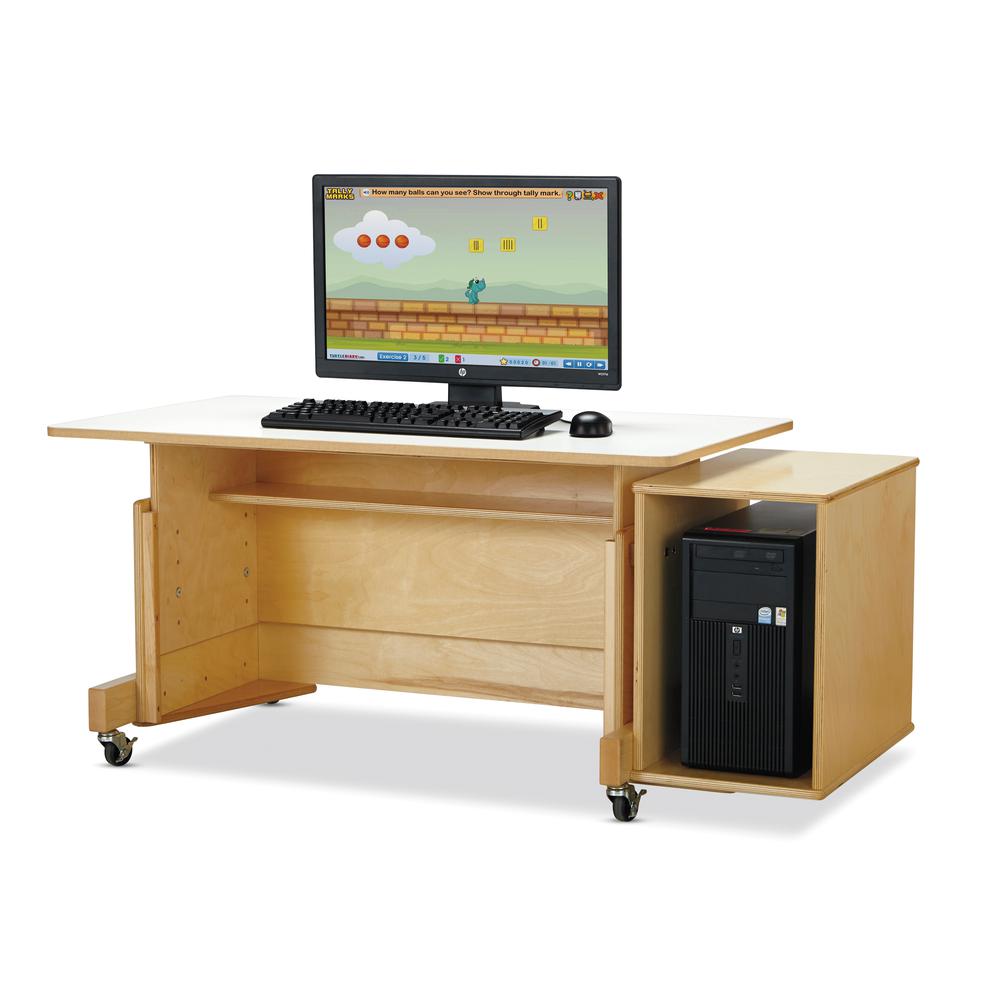 Apollo Double Computer Desk - White Top. Picture 9