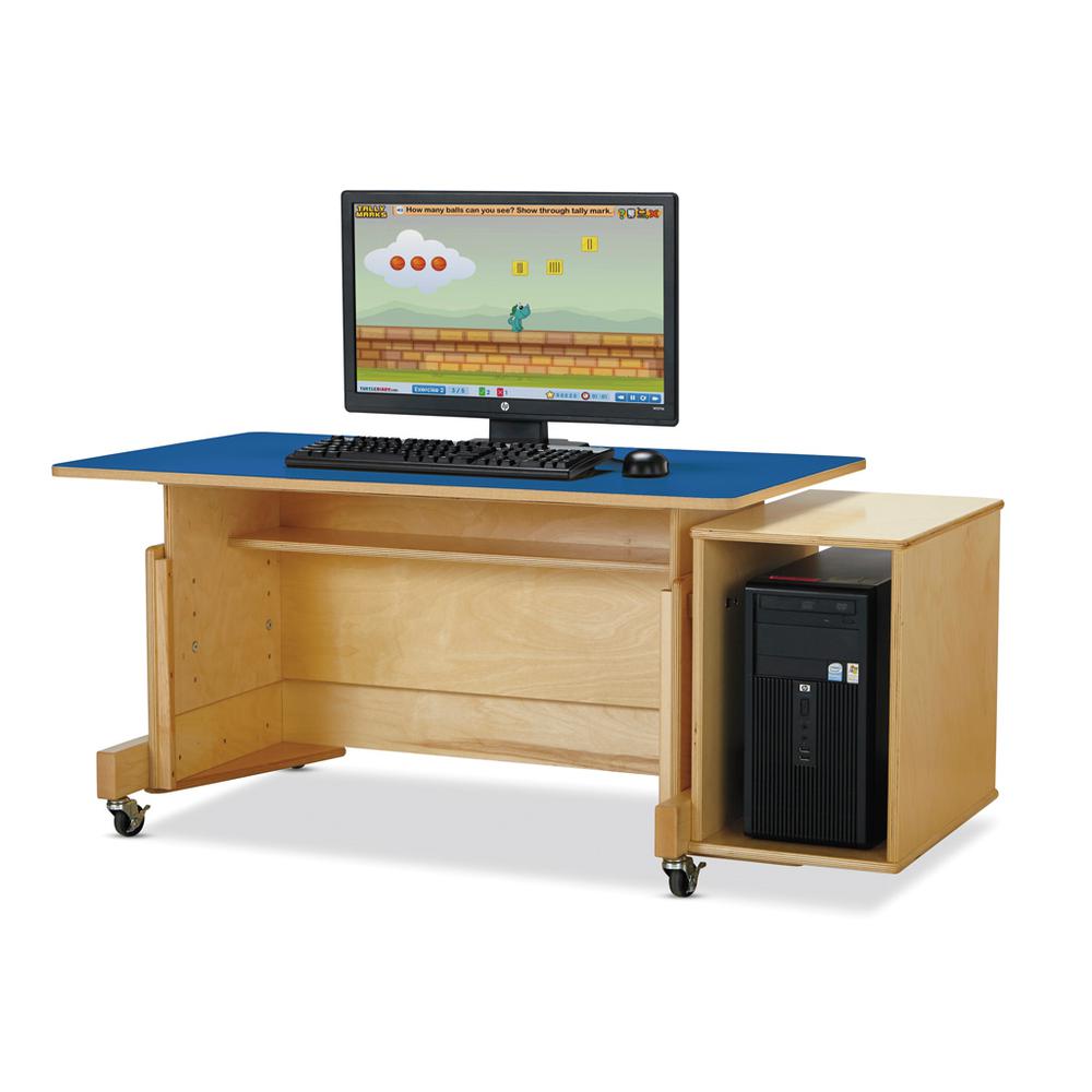 Apollo Double Computer Desk - White Top. Picture 11
