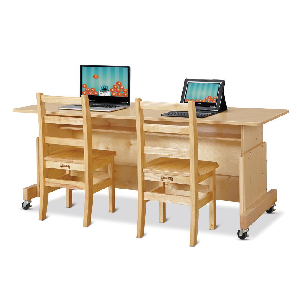 Apollo Double Computer Desk - Maple Top. Picture 2