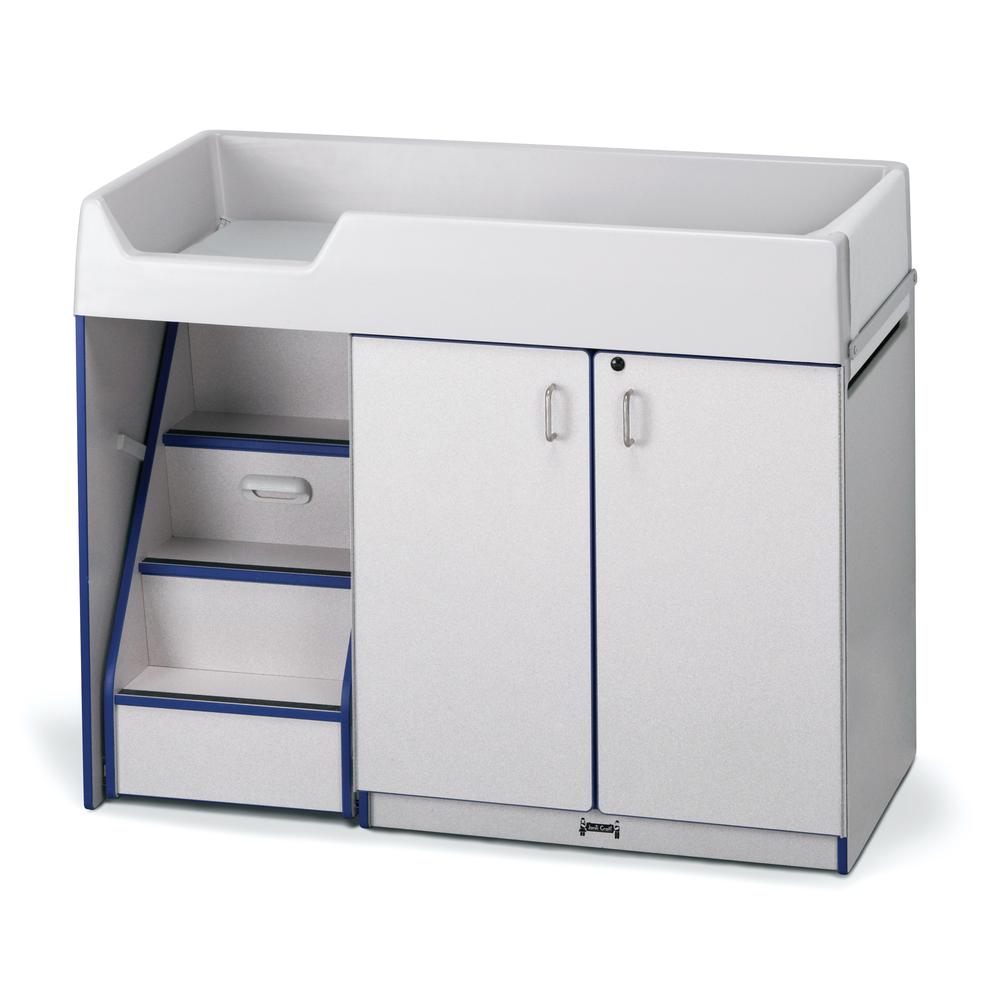 Diaper Changer with Stairs - Left - Blue. Picture 1