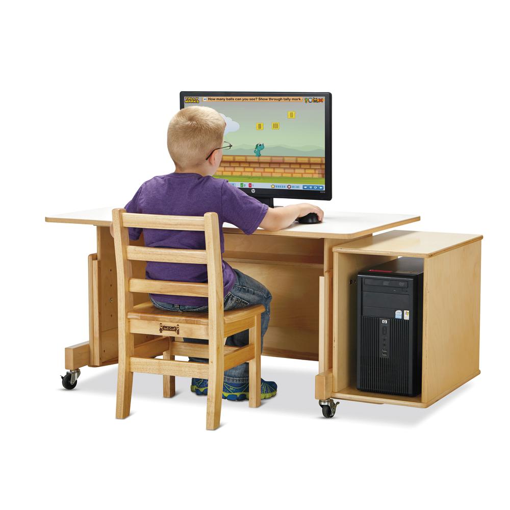Apollo Double Computer Desk - Maple Top. Picture 8