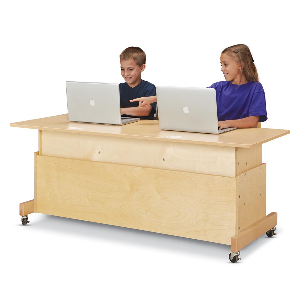 Apollo Double Computer Desk - Maple Top. Picture 4