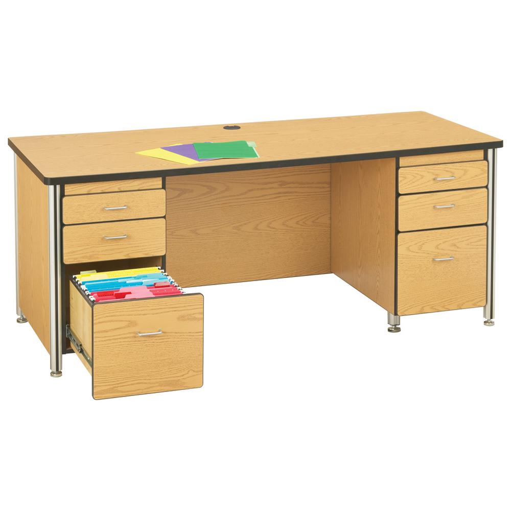 Teachers' 48" Desk - Oak. Picture 3