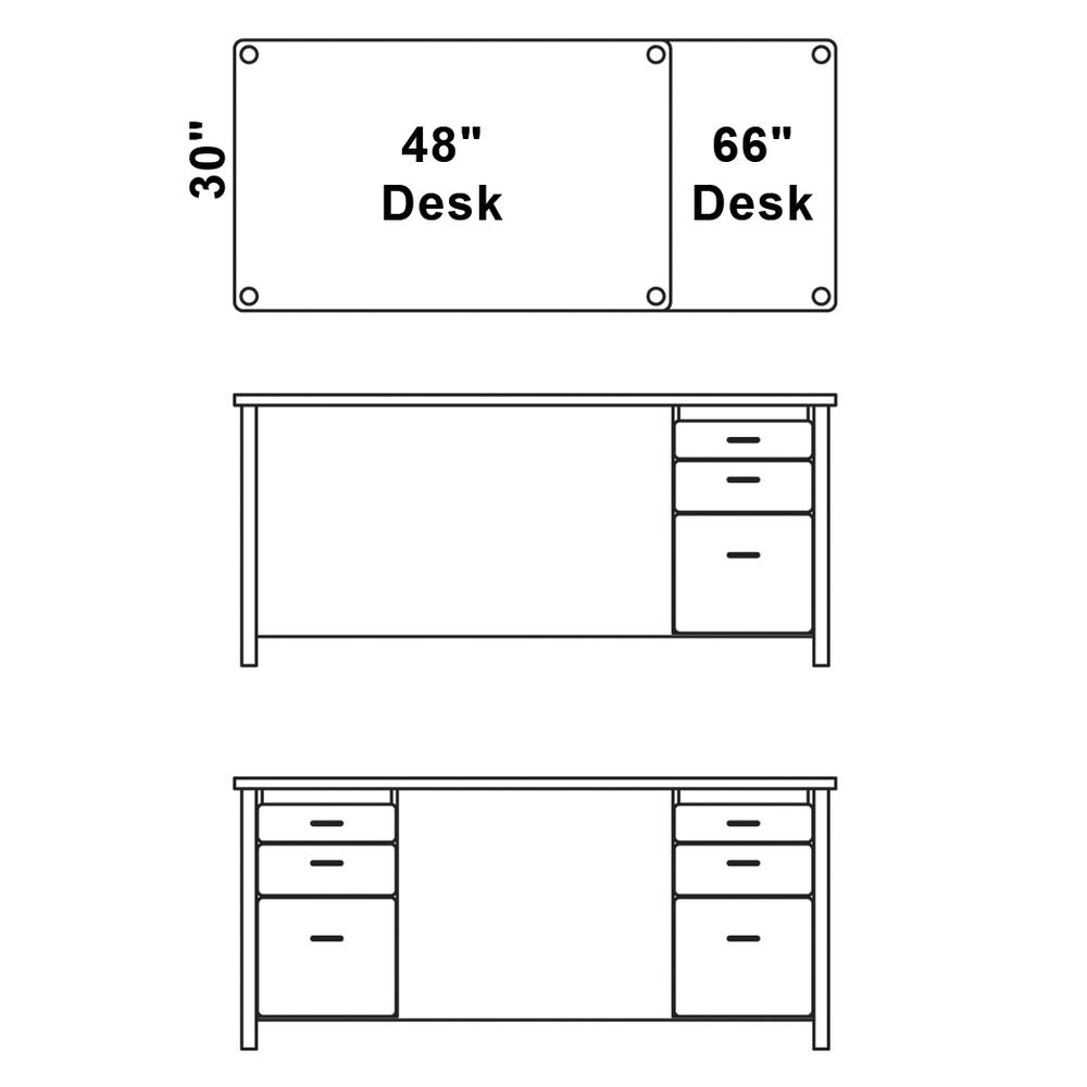 Teachers' 48" Desk - Oak. Picture 5