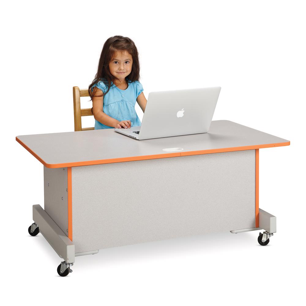 Apollo Single Computer Desk - Purple. Picture 1