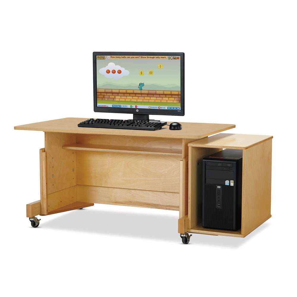 Apollo Single Computer Desk - Maple Top. Picture 1