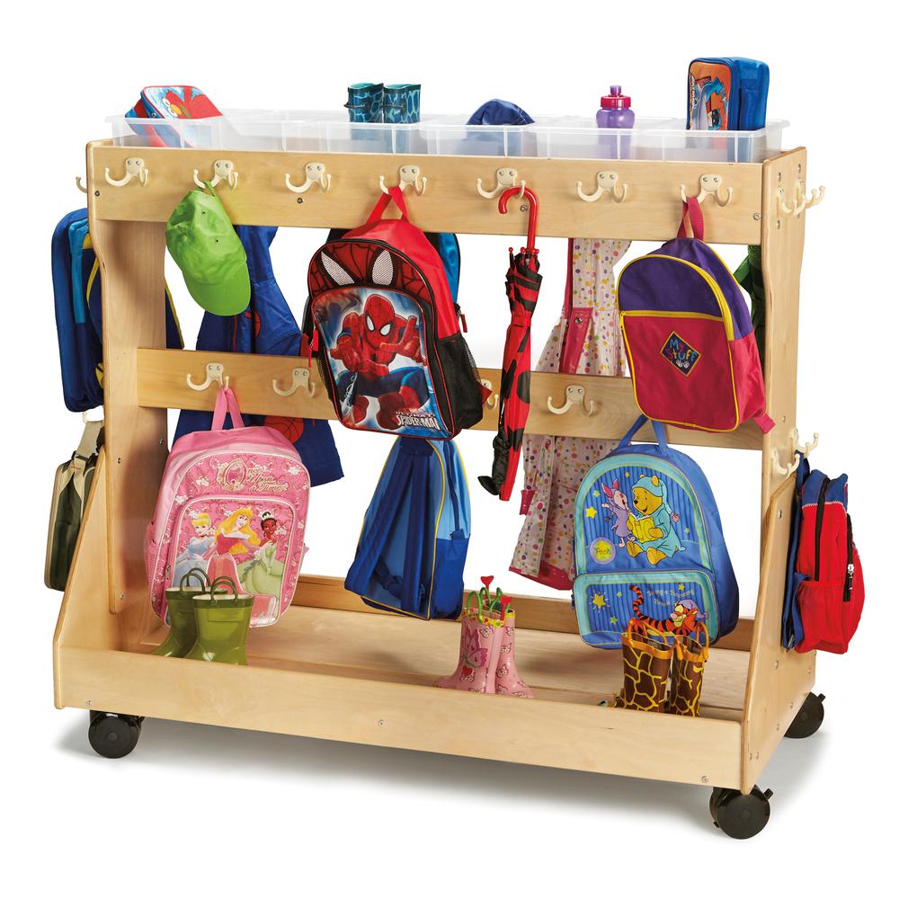 Mobile Backpack Cart – with Clear Cubbie-Trays. Picture 2