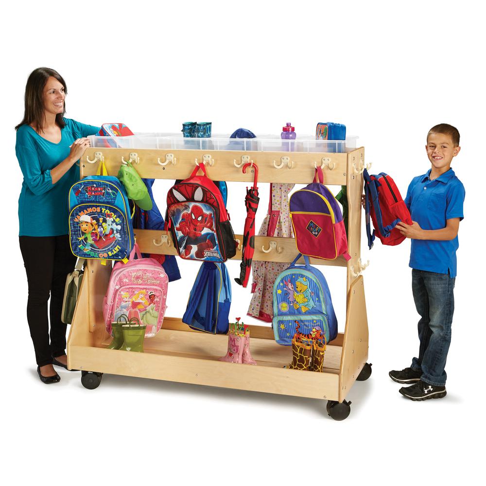 Mobile Backpack Cart – with Clear Cubbie-Trays. Picture 1