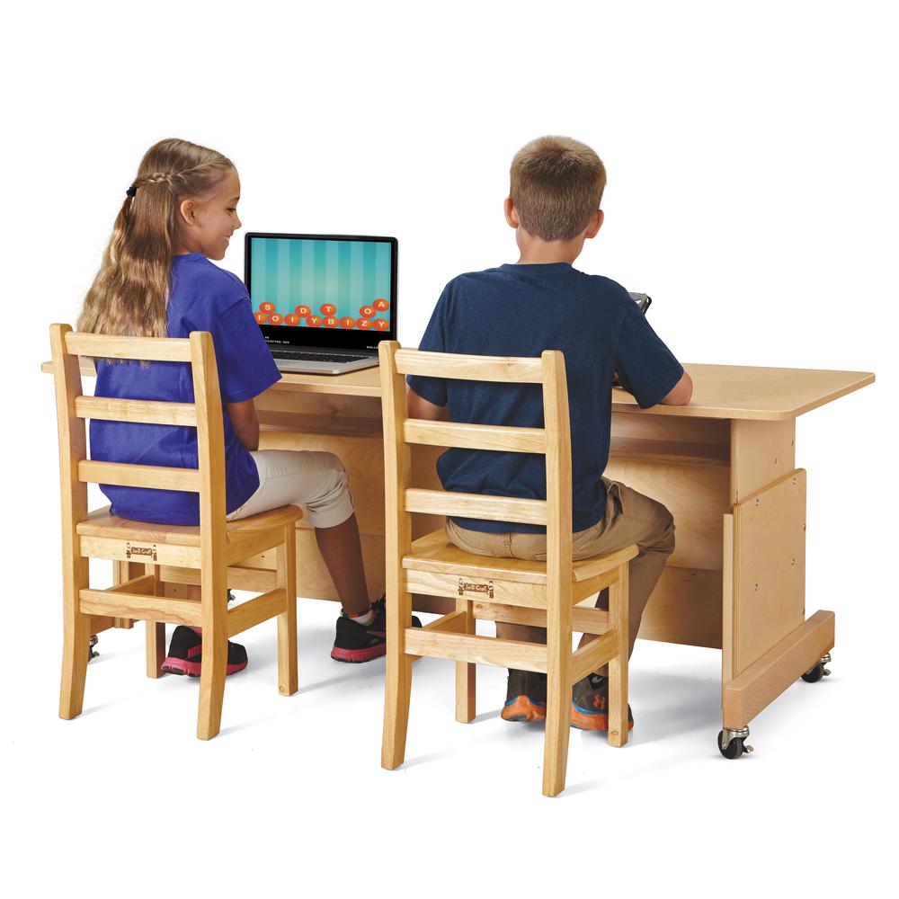 Apollo Double Computer Desk - Maple Top. Picture 1