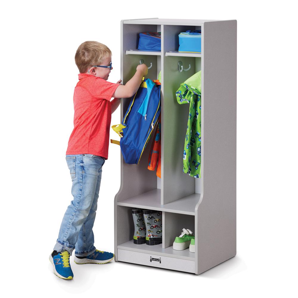 2 Section Coat Locker with Step. Picture 3