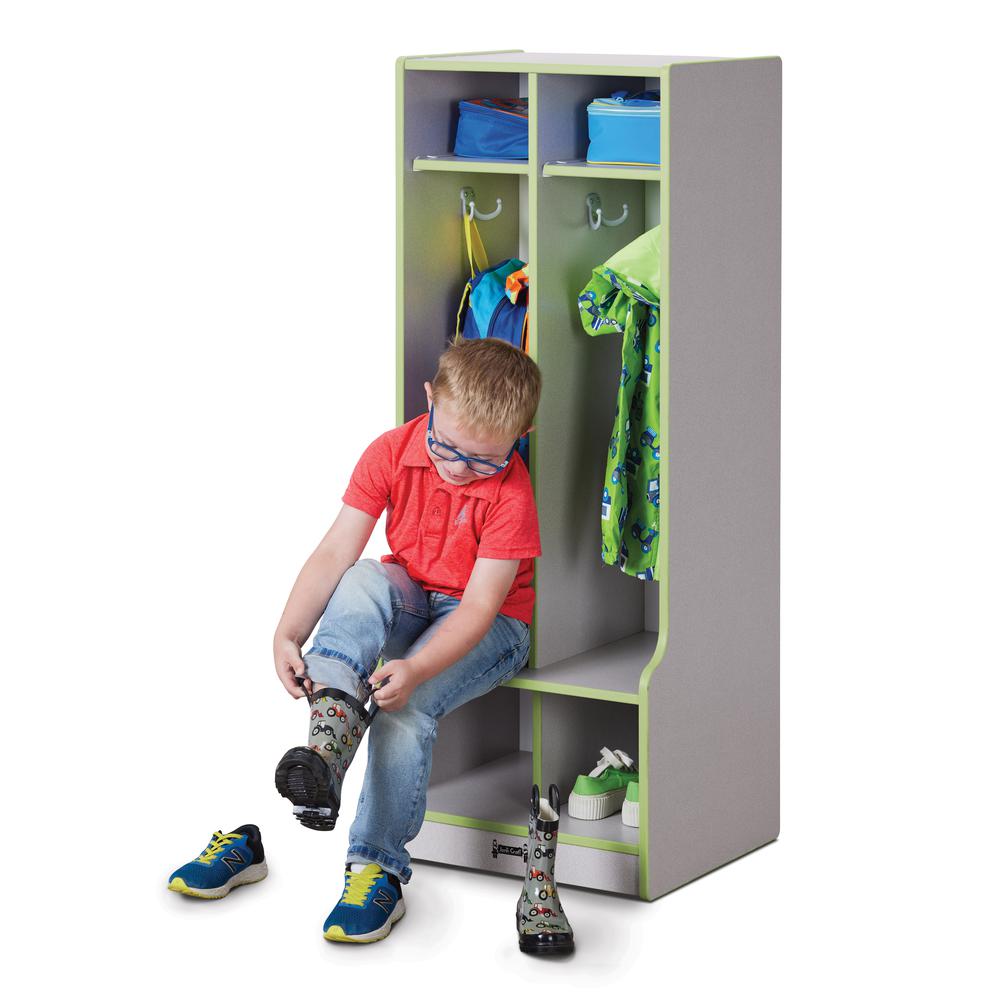 2 Section Coat Locker with Step. Picture 2