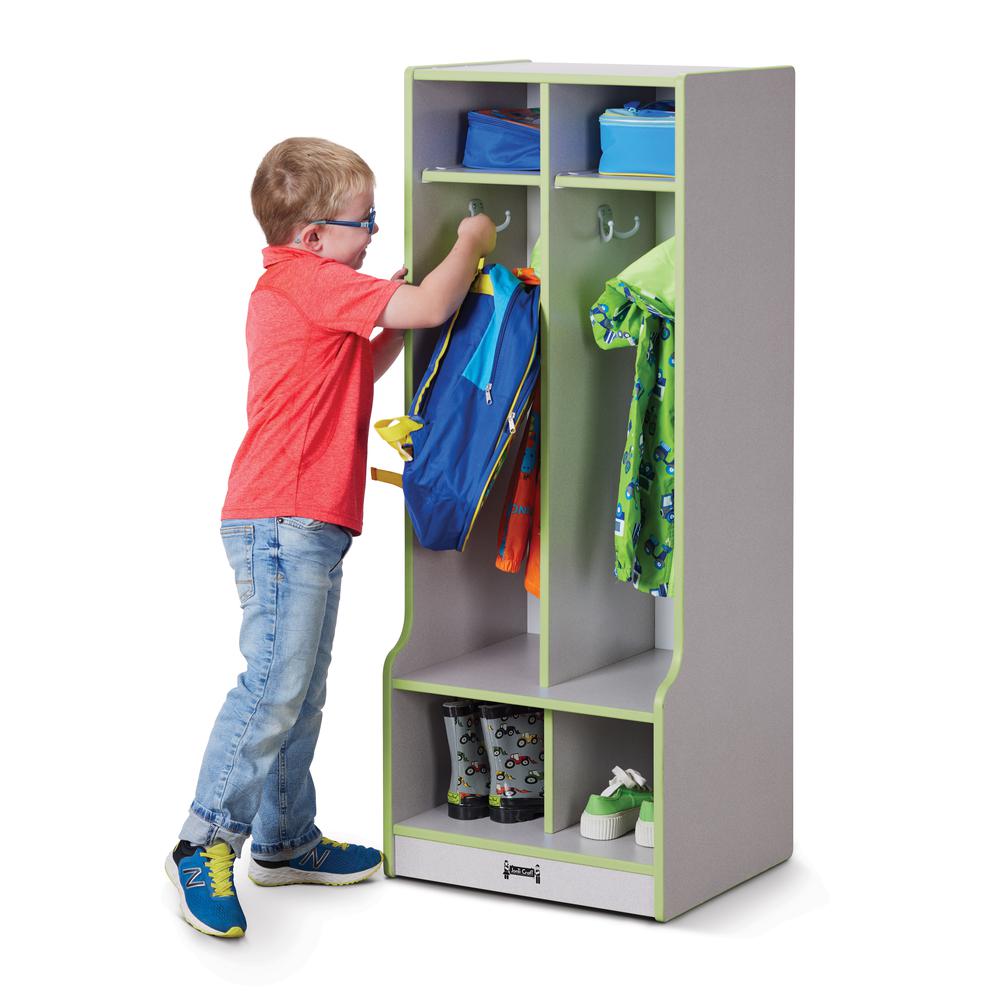2 Section Coat Locker with Step. Picture 3