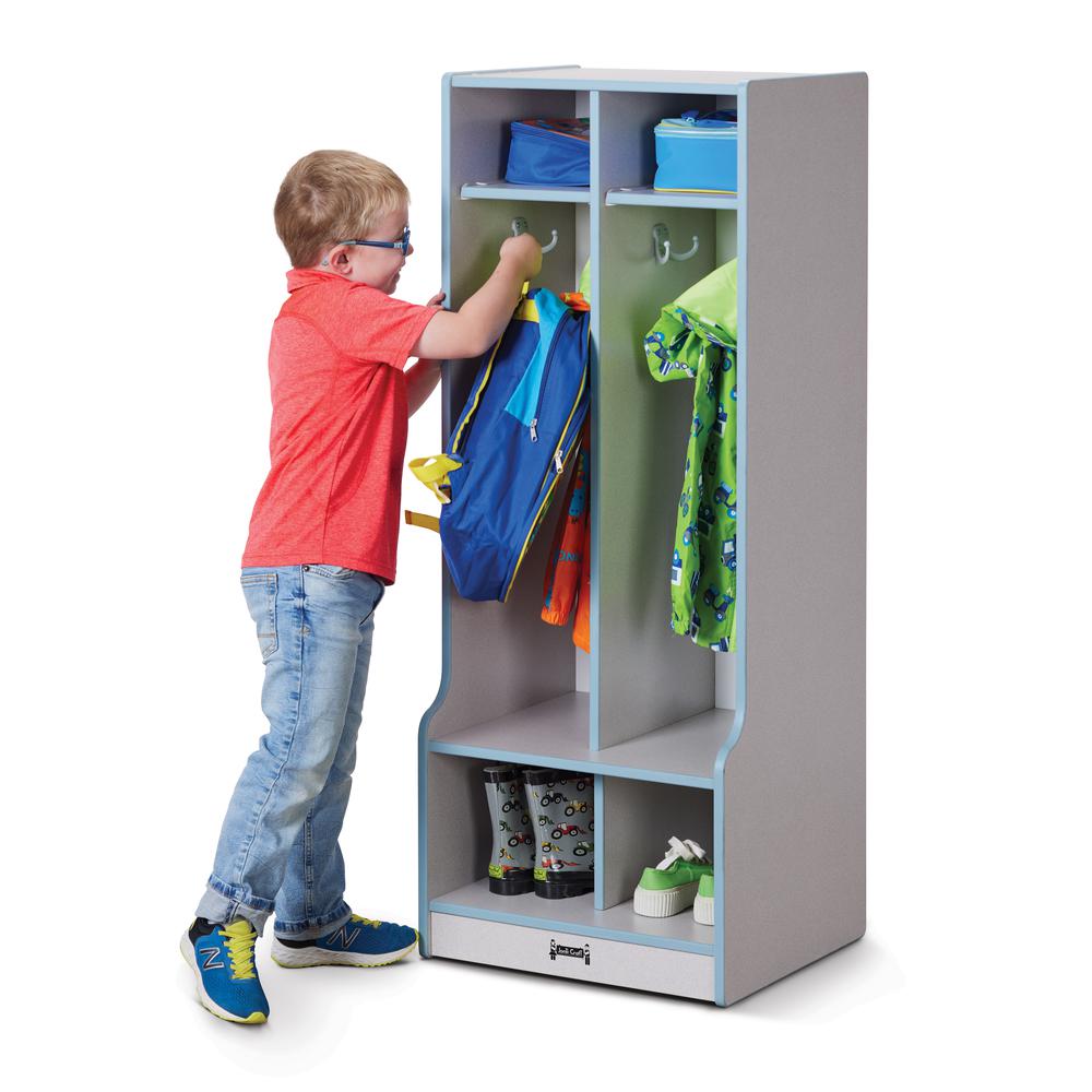2 Section Coat Locker with Step. Picture 3