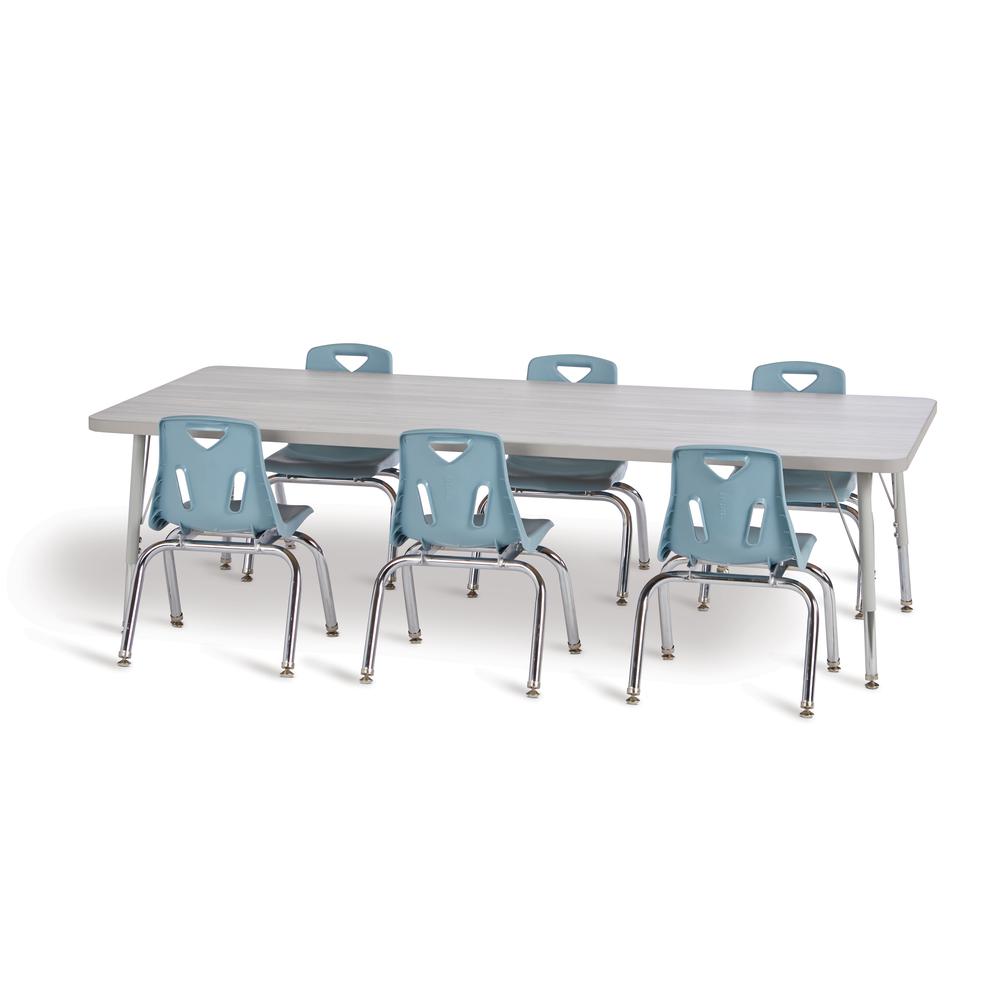 Berries® Rectangle Activity Table - 30" X 60", A-height - Driftwood Gray/Gray/Gray. Picture 2