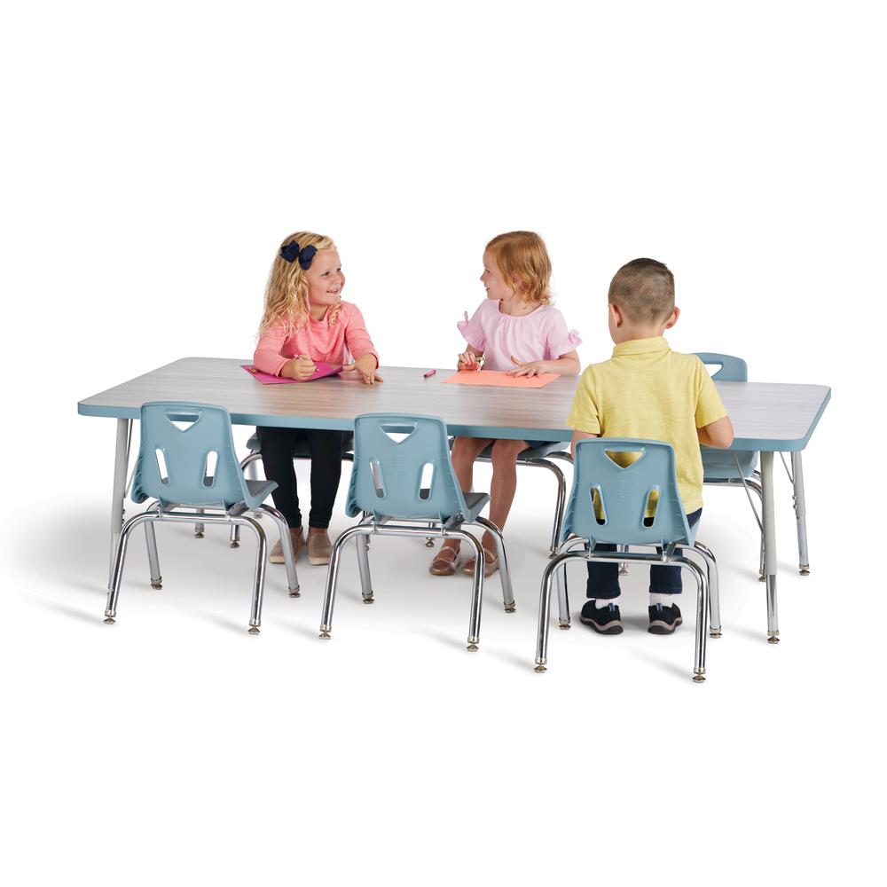 Berries® Rectangle Activity Table - 30" X 60", E-height - Driftwood Gray/Coastal Blue/Gray. Picture 3