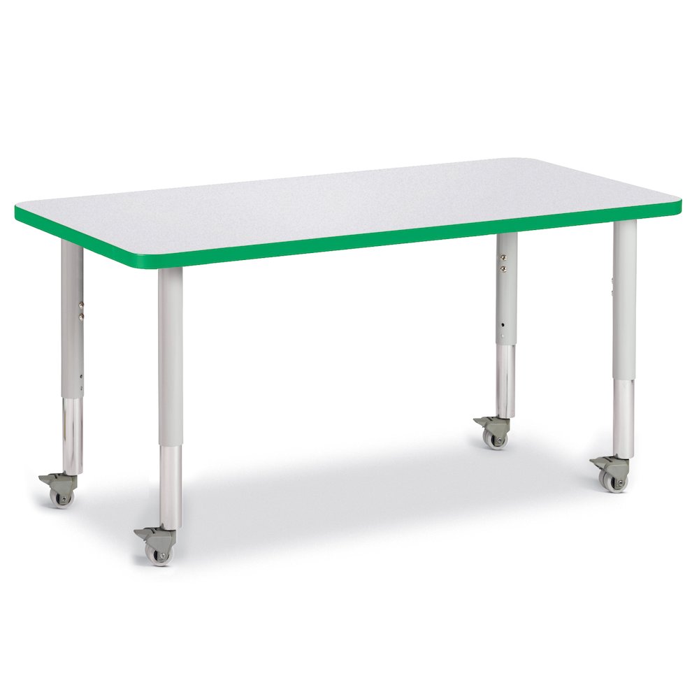 Berries Rectangle Activity Table - 24" X 48", Mobile - Freckled Gray/Green/Gray. Picture 1