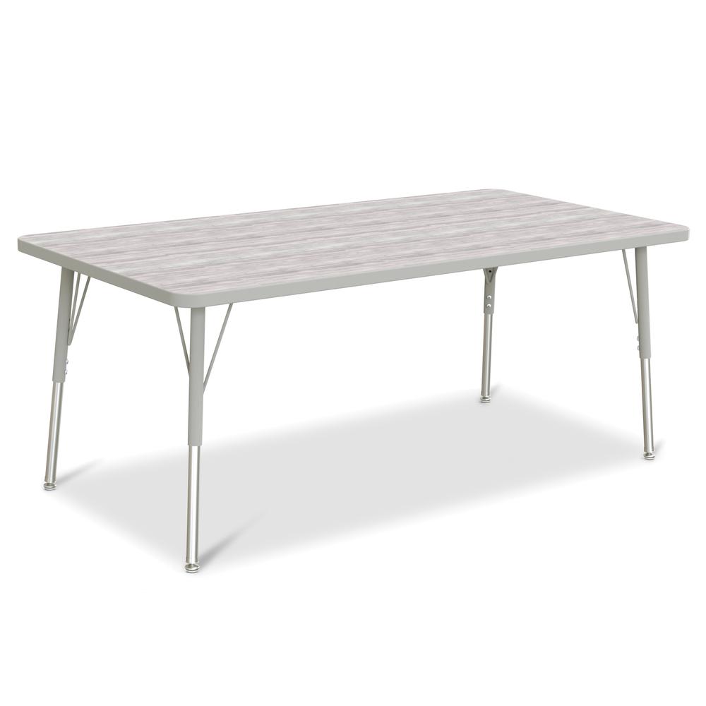 Berries® Rectangle Activity Table - 30" X 60", A-height - Driftwood Gray/Gray/Gray. Picture 1