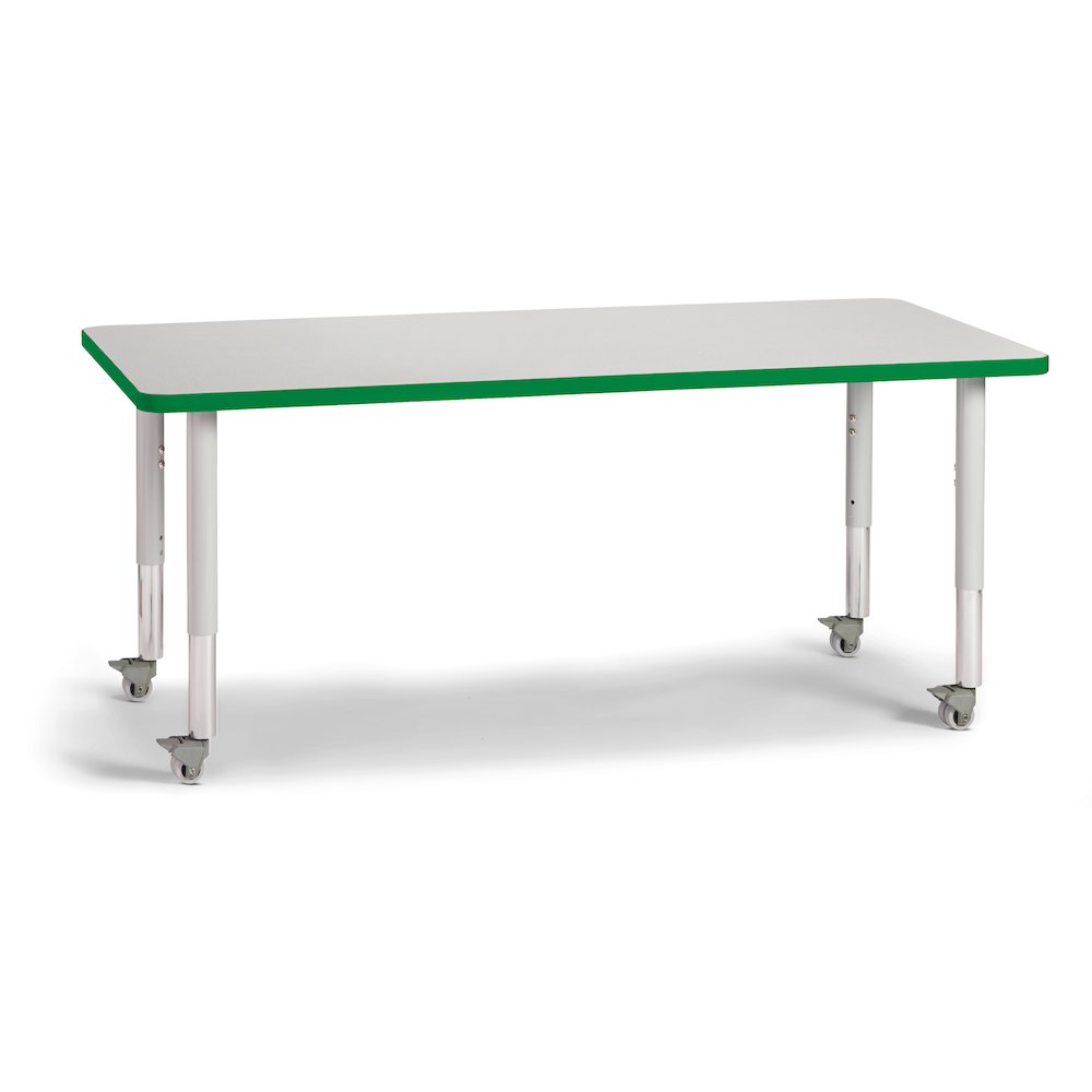 Berries Rectangle Activity Table - 30" X 60", Mobile - Freckled Gray/Green/Gray. Picture 1