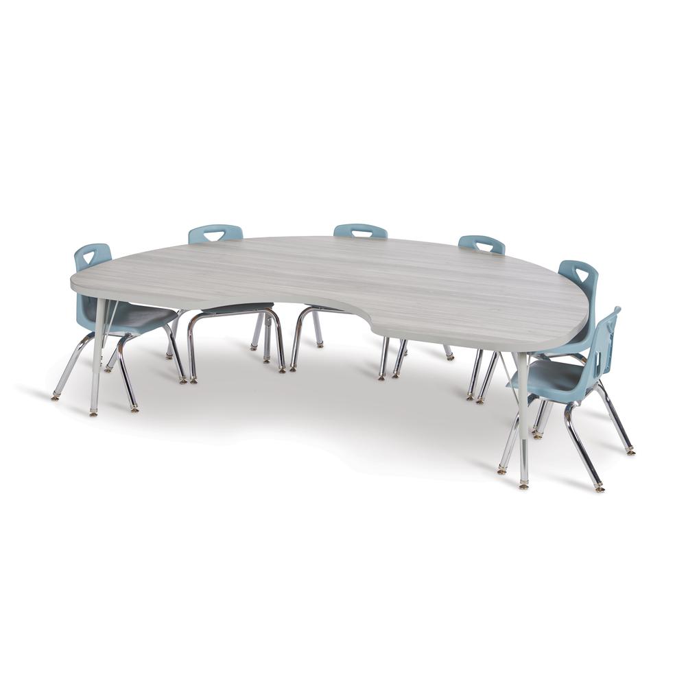 Berries® Kidney Activity Table - 48" X 72", A-height - Driftwood Gray/Gray/Gray. Picture 3