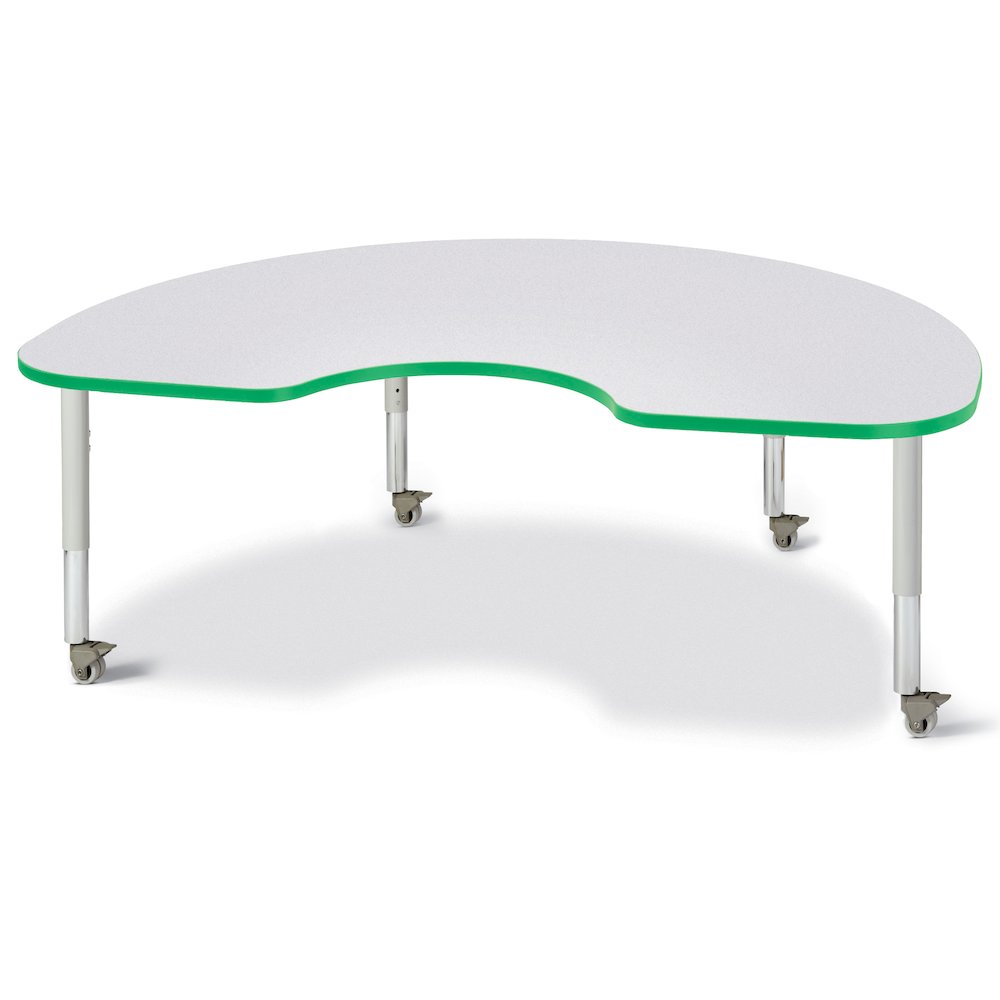 Berries Kidney Activity Table - 48" X 72", Mobile - Freckled Gray/Green/Gray. Picture 1