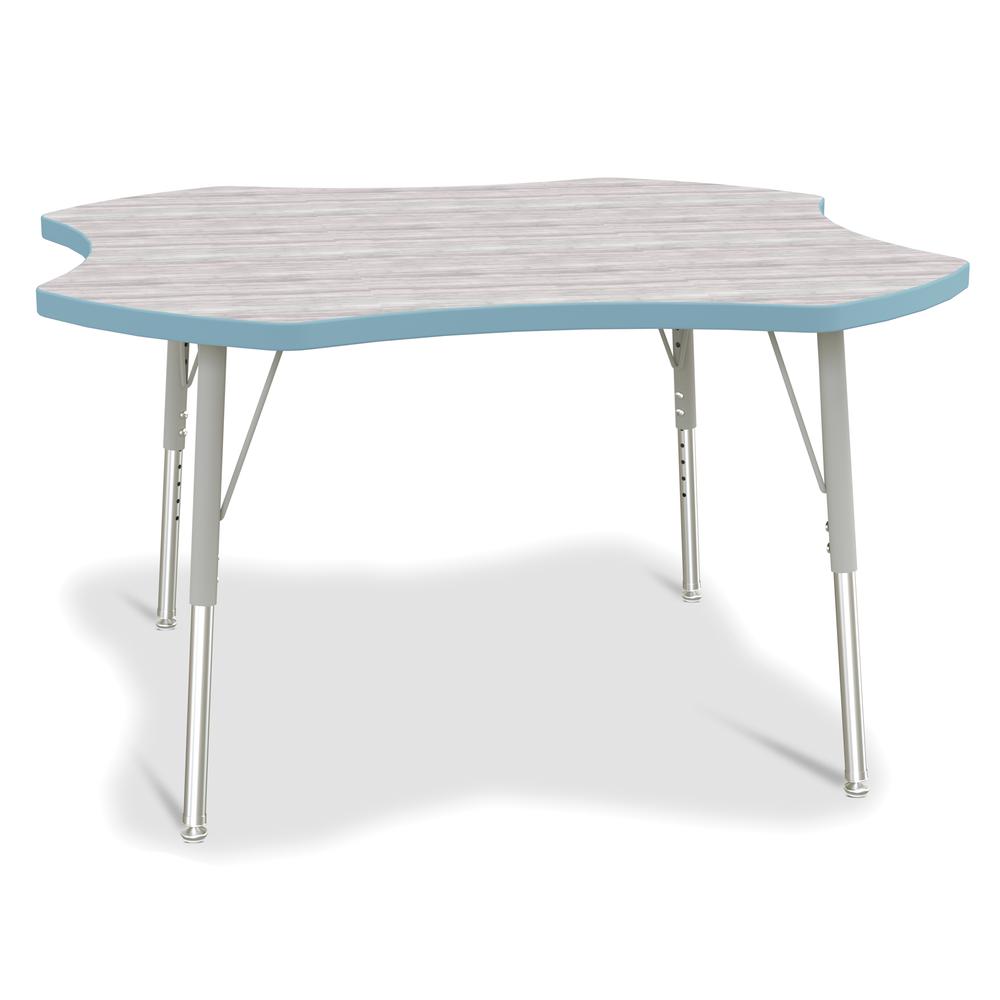 Berries® 4-Leaf Activity Table - E-height - Driftwood Gray/Coastal Blue/Gray. Picture 1