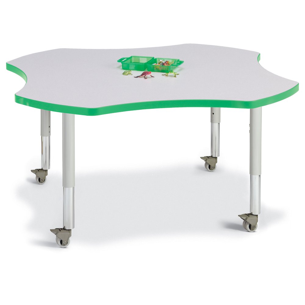 Berries Four Leaf Activity Table, Mobile - Freckled Gray/Green/Gray. Picture 1