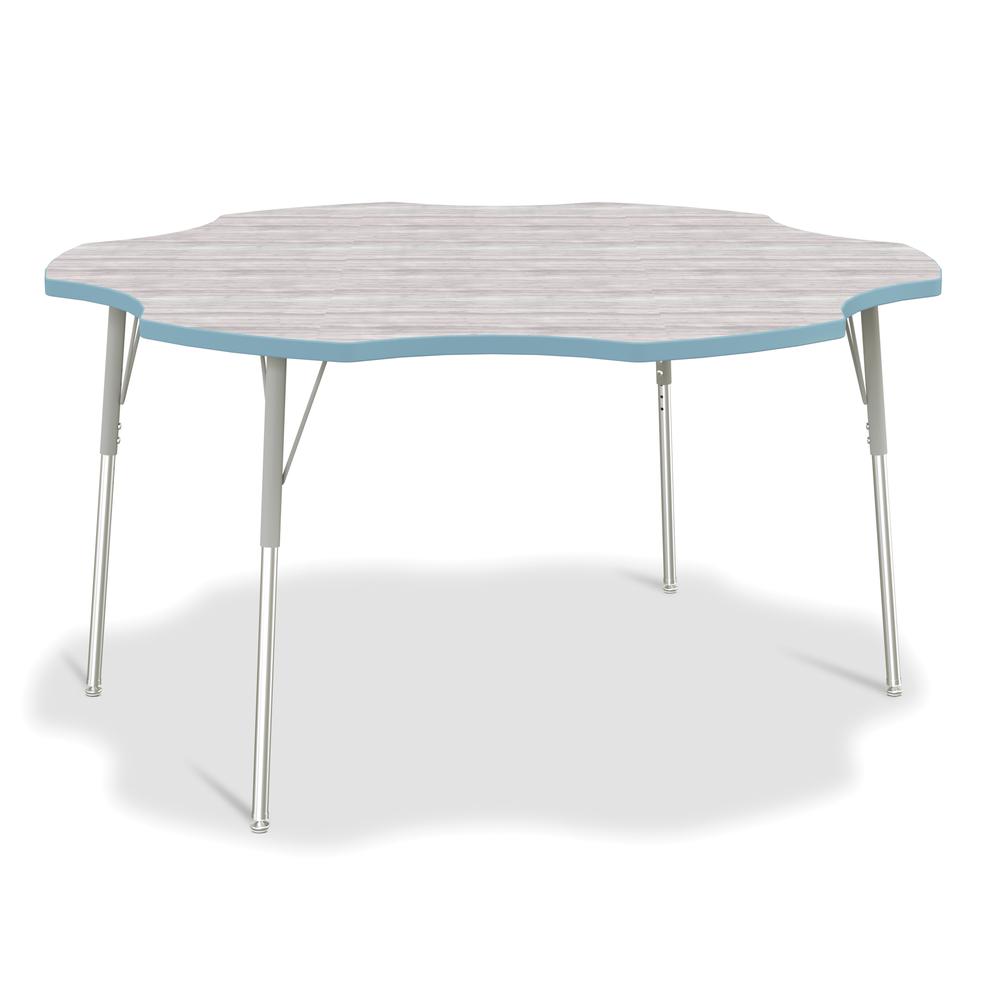 Berries® 6-Leaf Activity Table - A-height - Driftwood Gray/Coastal Blue/Gray. Picture 1