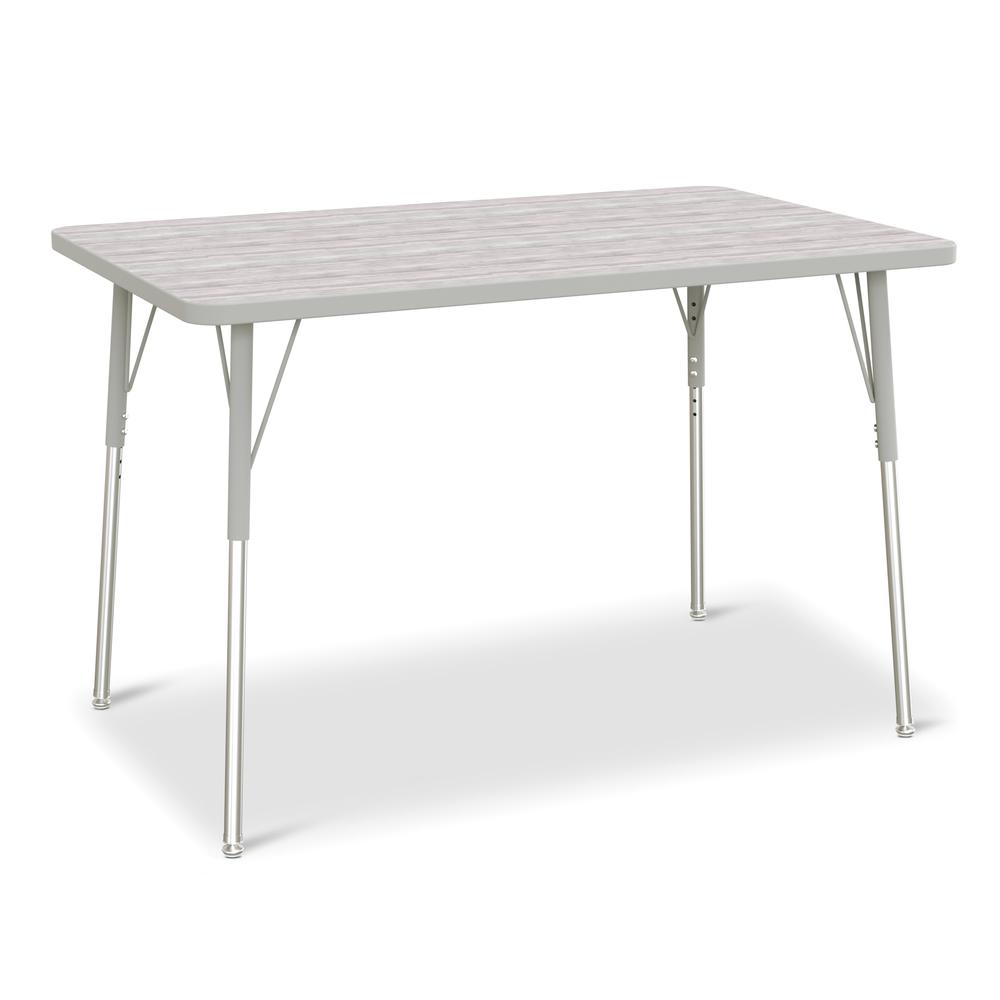 Berries® Rectangle Activity Table - 30" X 48", A-height - Driftwood Gray/Gray/Gray. Picture 1