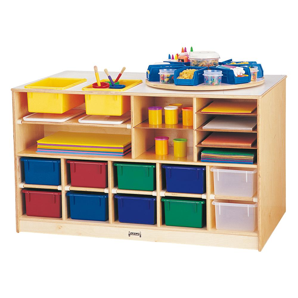Mobile Twin Storage Island - with Colored Trays. Picture 1