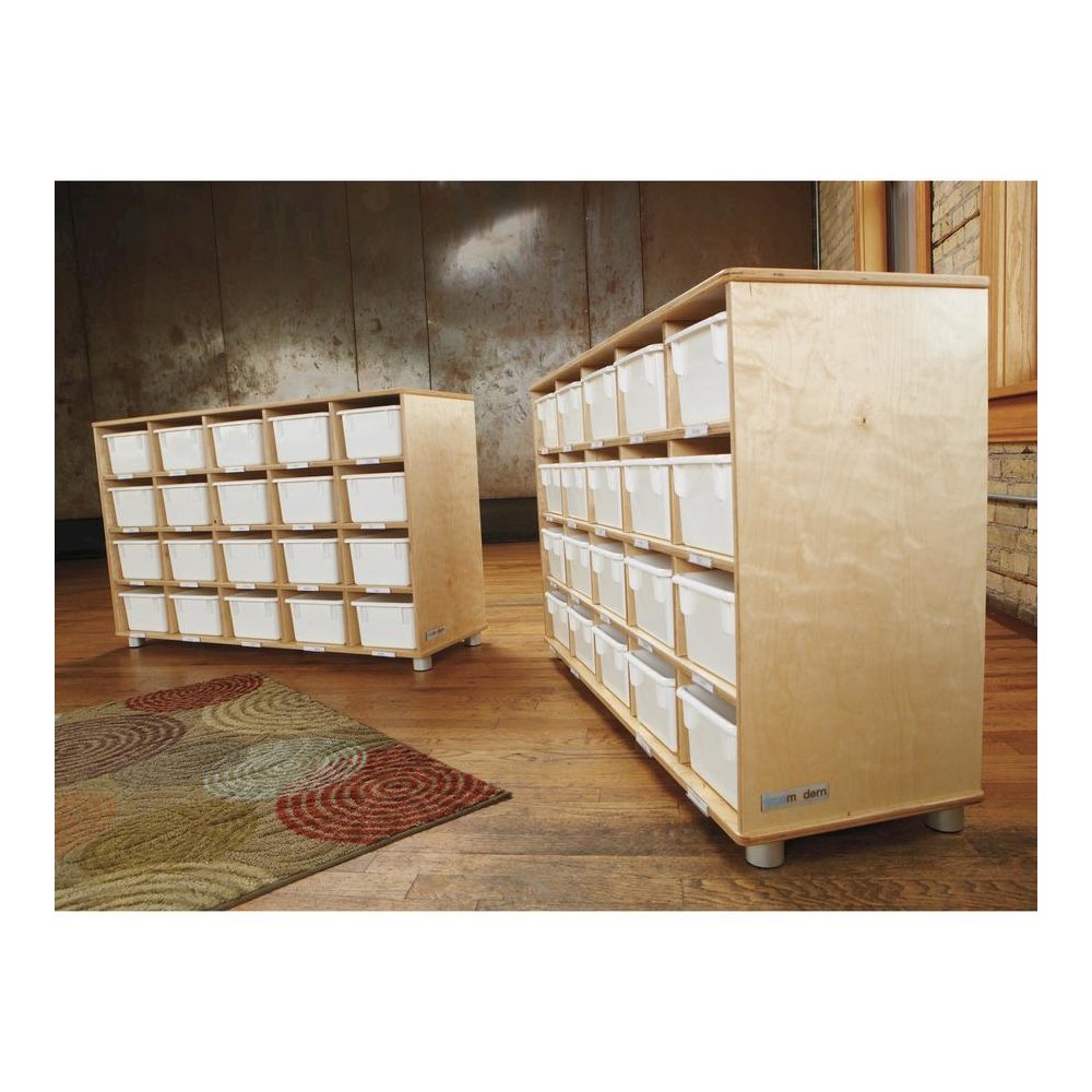 Jonti-Craft TrueModern 20-Cubbie Bins Storage - 20 Compartment(s) - 29.5" Height x 48.5" Width x 15" Depth - Durable, Rounded Corner, Yellowing Resistant - UV Acrylic - Baltic - Anodized Aluminum, Bal. Picture 5