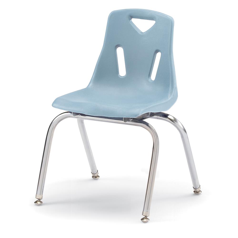 Berries® Stacking Chair with Chrome-Plated Legs - 16" Ht - Coastal Blue. Picture 5