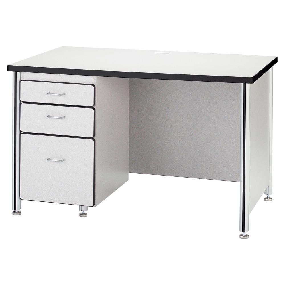 Teachers' 66" Desk with 1 Pedestal - Oak. Picture 1