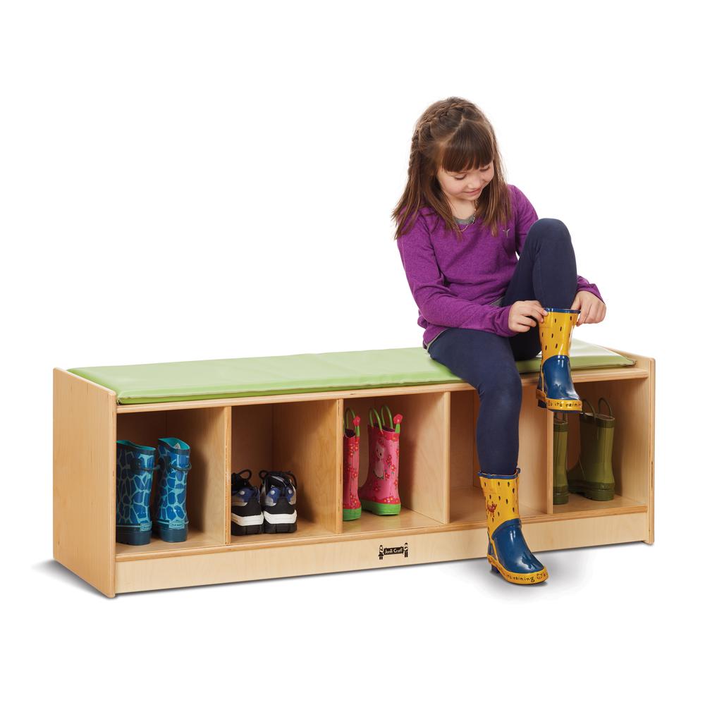 Jonti-Craft® 5 Section Bench Locker - Key Lime. Picture 1