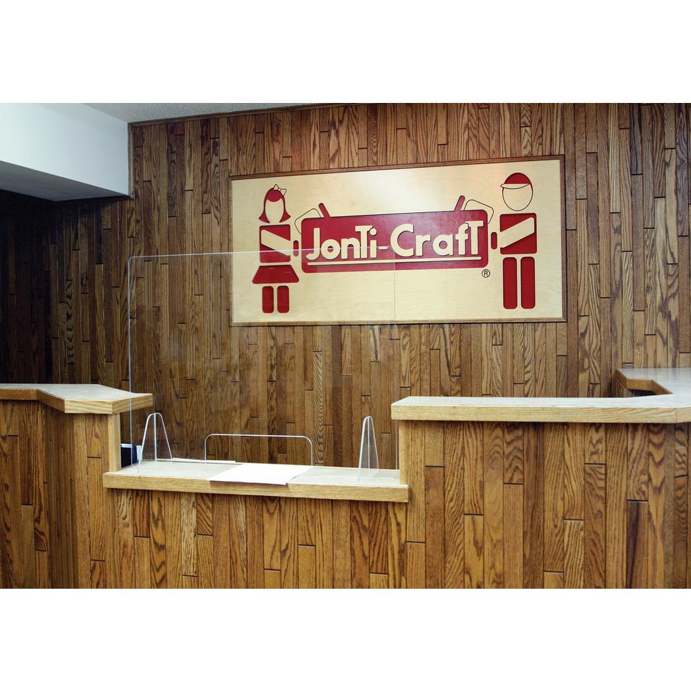 Jonti-Craft® See-Thru Table Divider Shields - 2 Station with Opening - 23.5" x 8" x 23.5". Picture 6
