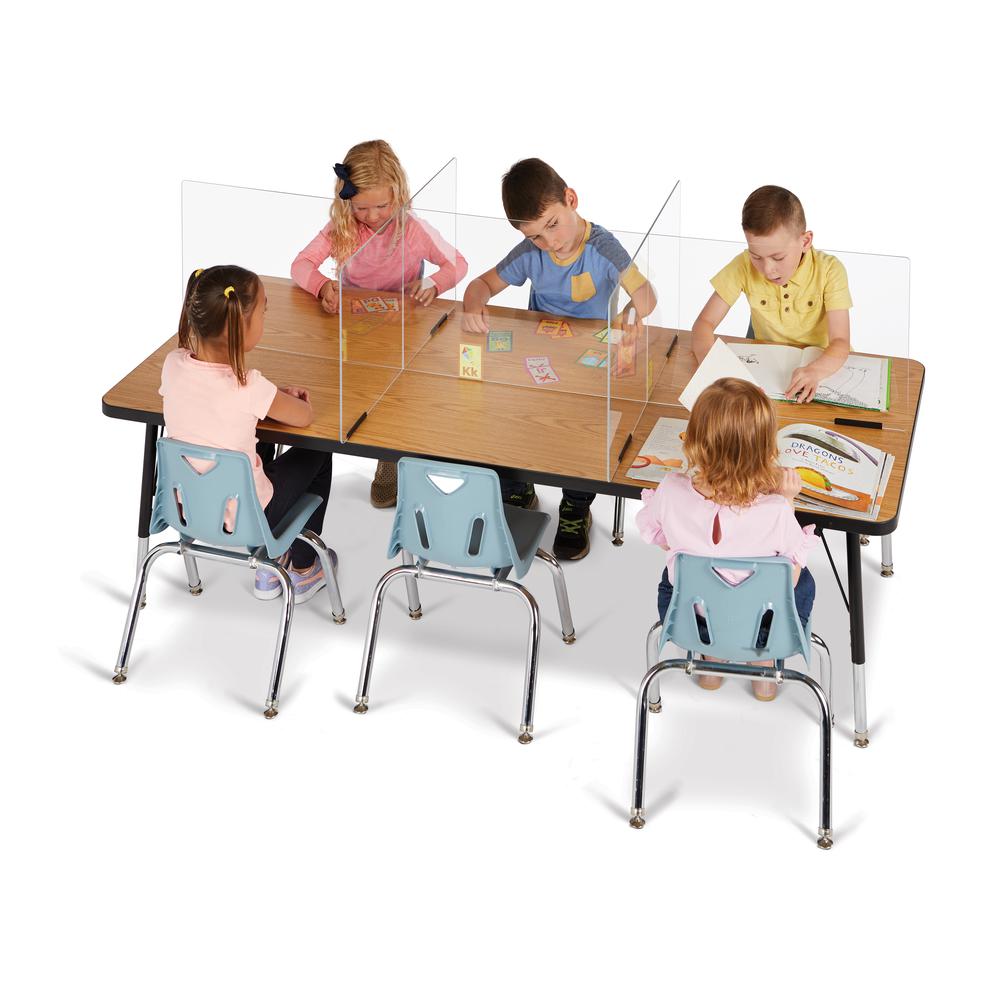 Jonti-Craft® See-Thru Table Divider Shields - 6 Station - 58.5" x 29.5" x 16". Picture 3