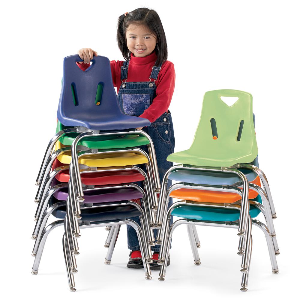 Berries® Stacking Chair with Chrome-Plated Legs - 10" Ht - Key Lime. Picture 2