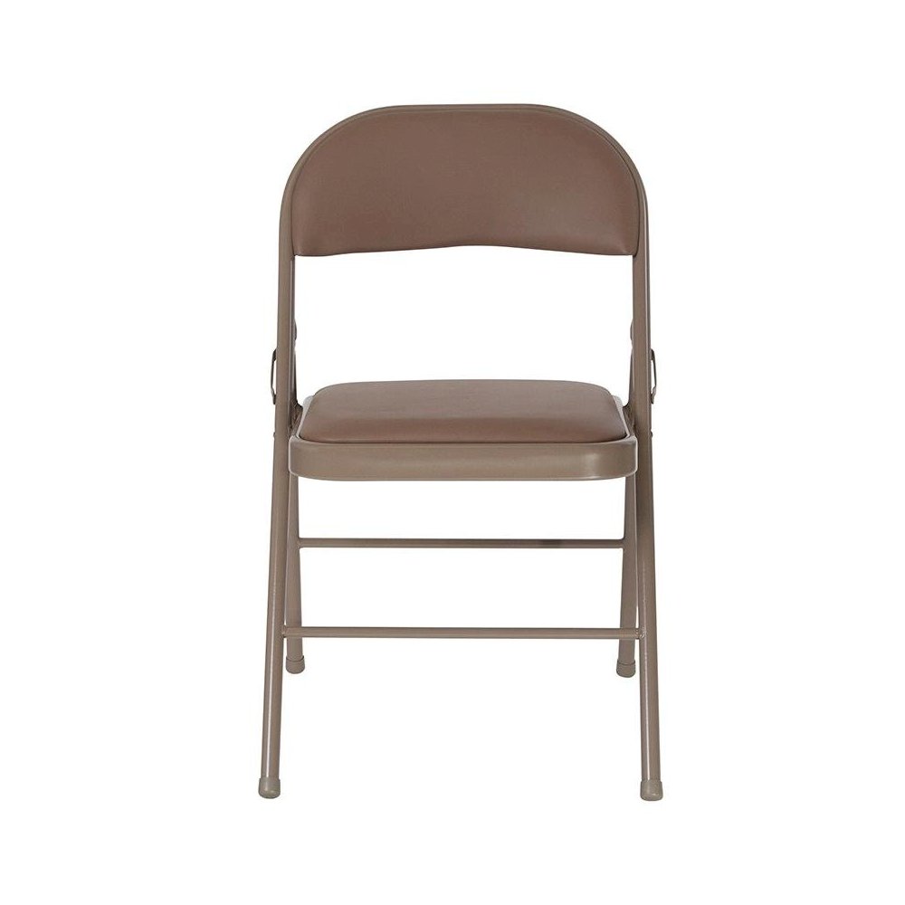 4 Pk. HERCULES Series Double Braced Beige Vinyl Folding Chair. Picture 4