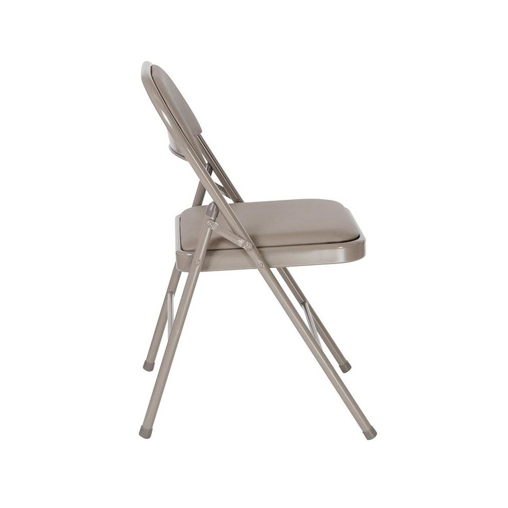 4 Pk. HERCULES Series Double Braced Gray Vinyl Folding Chair. Picture 2