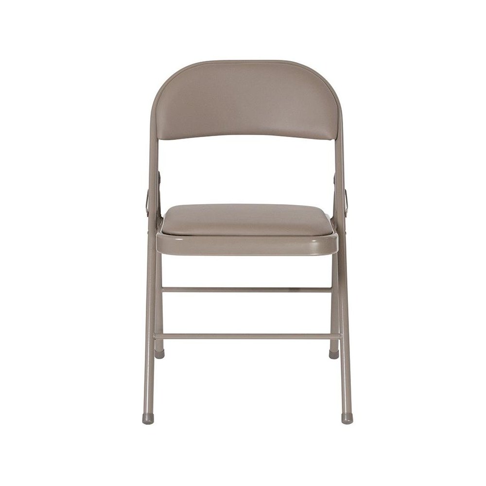 4 Pk. HERCULES Series Double Braced Gray Vinyl Folding Chair. Picture 4