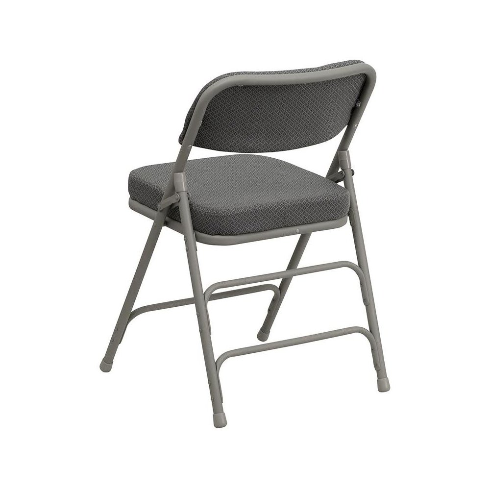 Metal Folding Chairs with Padded Seats | Set of 4 Gray Metal Folding Chairs. Picture 3